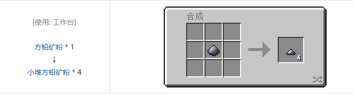 我的世界科技复兴小堆粉合成表大全