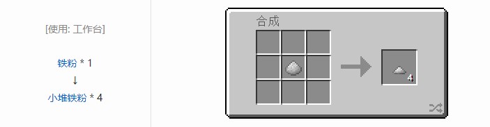 我的世界科技复兴小堆粉合成表大全