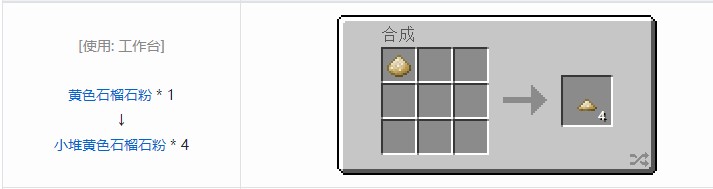 我的世界科技复兴小堆粉合成表大全