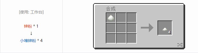 我的世界科技复兴小堆粉合成表大全
