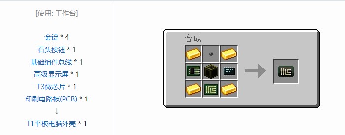 我的世界开放式电脑合成表大全
