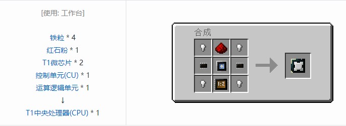 我的世界开放式电脑组件合成表大全