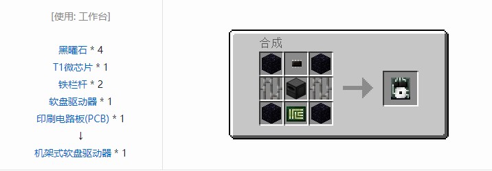 我的世界开放式电脑组件合成表大全