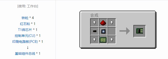 我的世界开放式电脑组件合成表大全