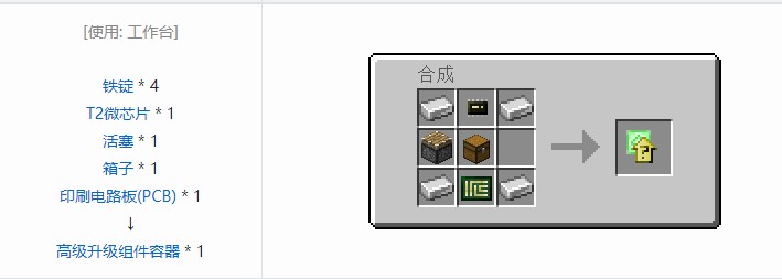 我的世界开放式电脑升级合成表大全