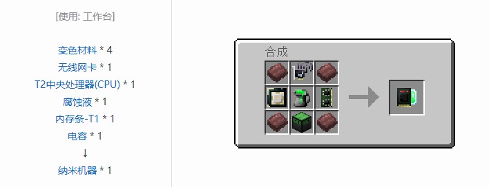 我的世界开放式电脑合成表大全