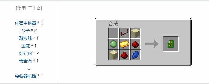 我的世界铁路模组材料合成表大全