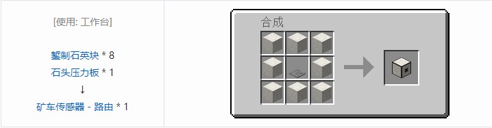 我的世界铁路模组设备合成表大全
