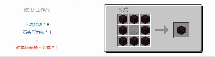 我的世界铁路模组设备合成表大全