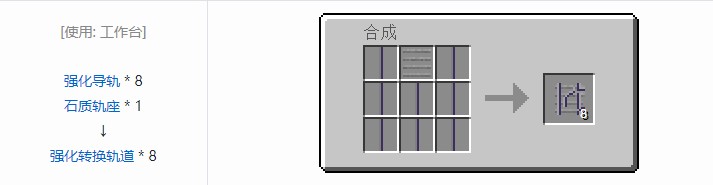 我的世界铁路模组轨道合成表大全