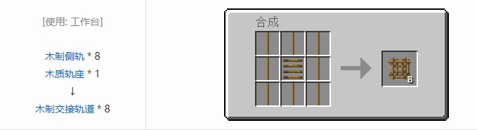 我的世界铁路模组轨道合成表大全