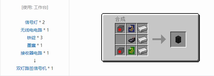 我的世界铁路模组轨道合成表大全