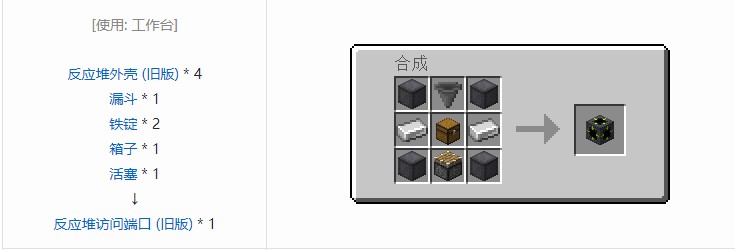 我的世界极限反应堆合成表大全