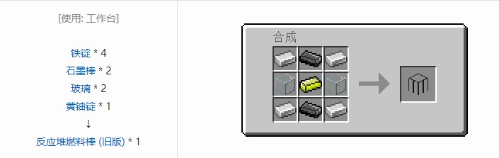 我的世界极限反应堆合成表大全