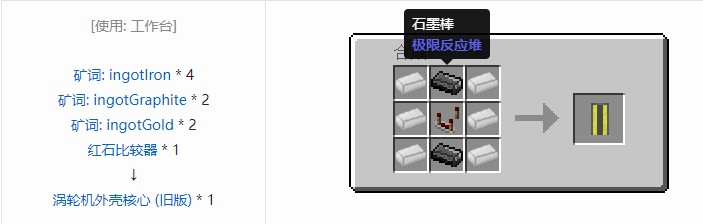 我的世界极限反应堆合成表大全