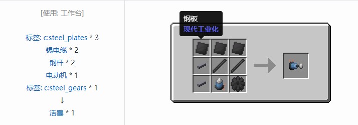 我的世界现代工业化材料合成表大全