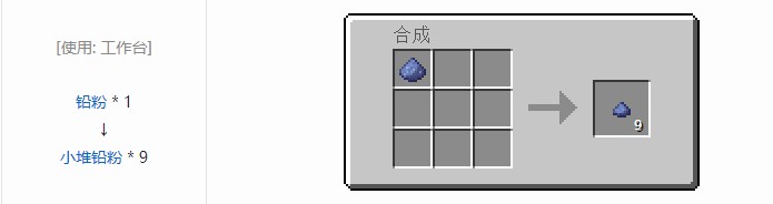 我的世界现代工业化小堆粉合成表大全