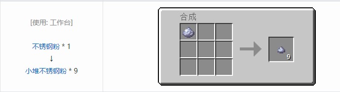我的世界现代工业化小堆粉合成表大全