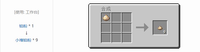 我的世界现代工业化小堆粉合成表大全