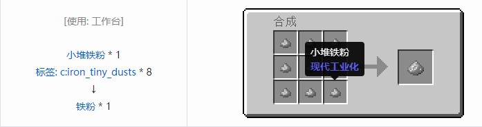 我的世界现代工业化粉合成表大全