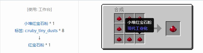 我的世界现代工业化粉合成表大全