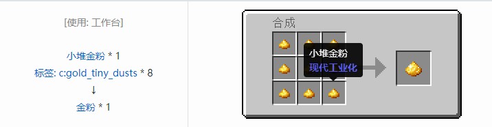 我的世界现代工业化粉合成表大全