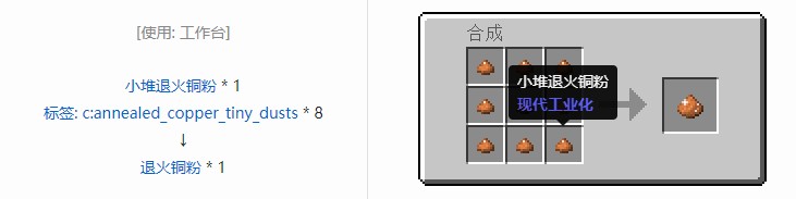 我的世界现代工业化粉合成表大全