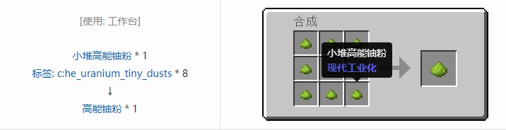 我的世界现代工业化粉合成表大全