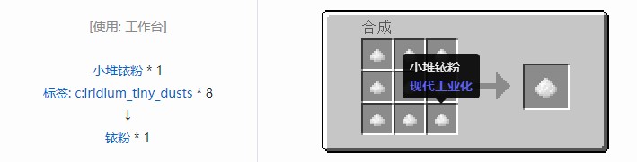 我的世界现代工业化粉合成表大全