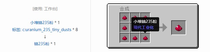 我的世界现代工业化粉合成表大全