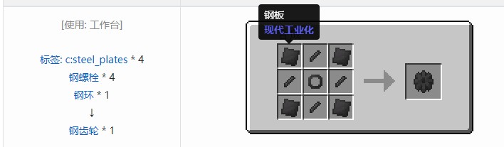 我的世界现代工业化材料合成表大全