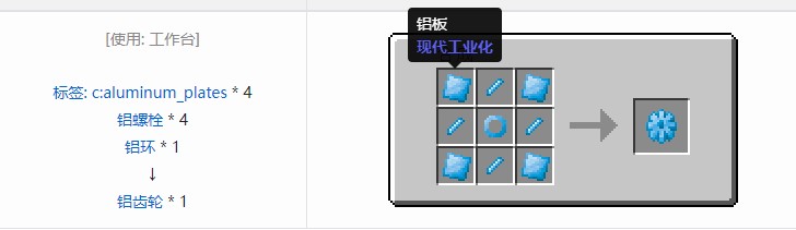 我的世界现代工业化材料合成表大全