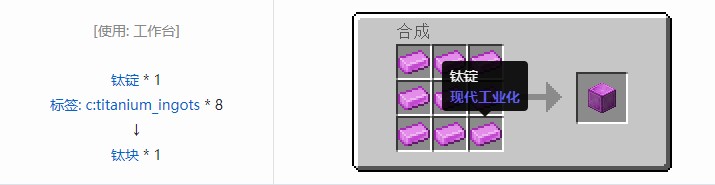 我的世界现代工业化材料合成表大全