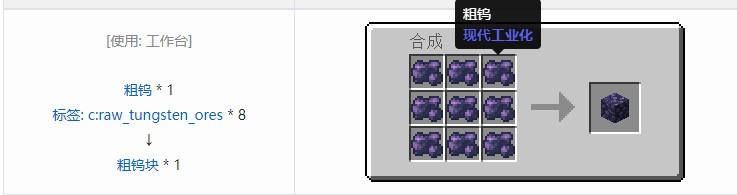 我的世界现代工业化材料合成表大全
