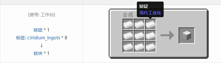 我的世界现代工业化材料合成表大全