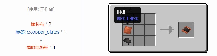 我的世界现代工业化材料合成表大全