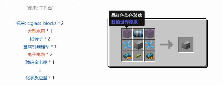 我的世界现代工业化机器合成表大全