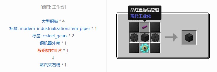 我的世界现代工业化机器合成表大全