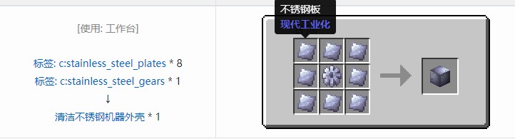 我的世界现代工业化结构方块合成表大全