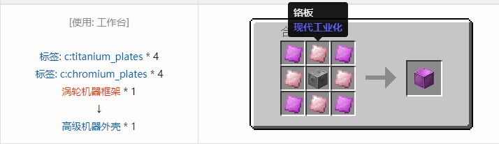 我的世界现代工业化结构方块合成表大全