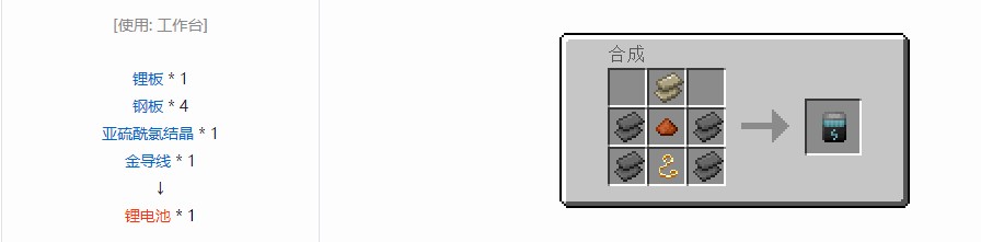 我的世界电动力学材料合成表大全