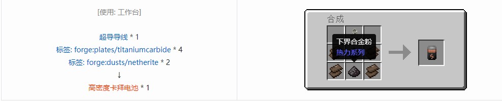 我的世界电动力学材料合成表大全