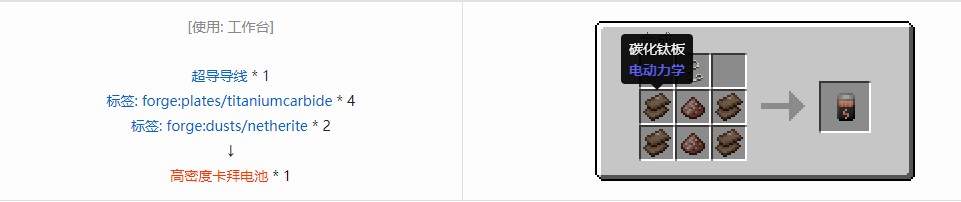 我的世界电动力学材料合成表大全