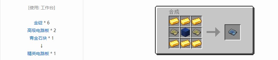 我的世界电动力学材料合成表大全