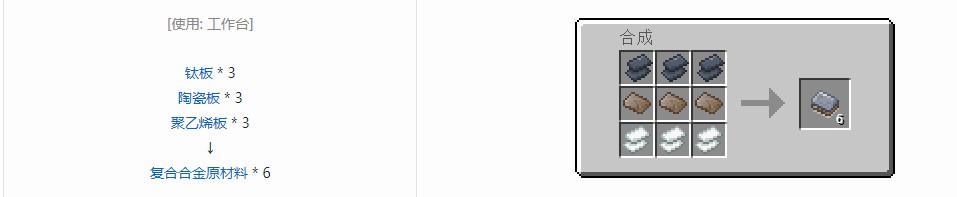 我的世界电动力学材料合成表大全