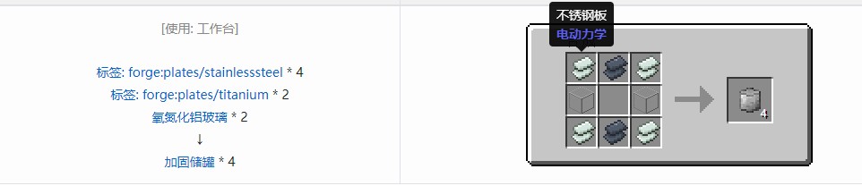 我的世界电动力学材料合成表大全