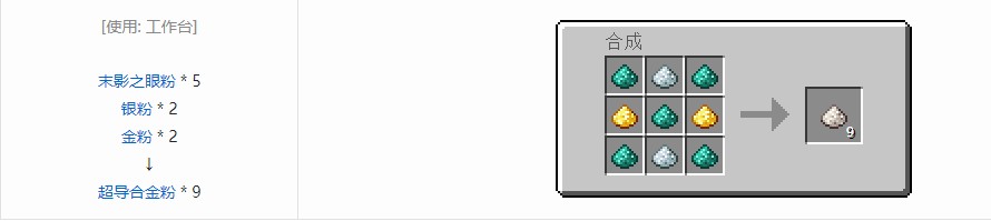 我的世界电动力学材料合成表大全