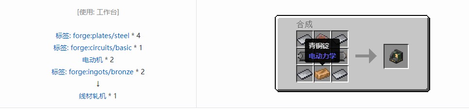 我的世界电动力学机器合成表大全