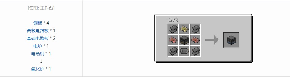 我的世界电动力学机器合成表大全
