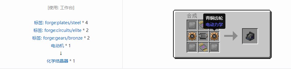 我的世界电动力学机器合成表大全